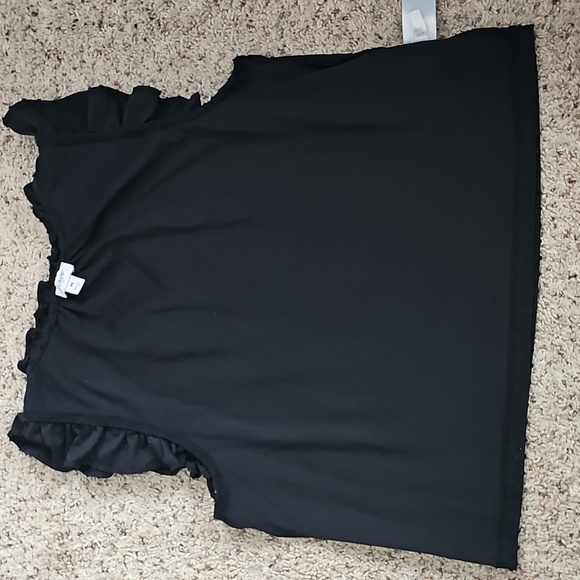 J. Crew sz M black ruffle top - Picture 10 of 10